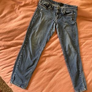 White House black market girlfriend cropped jeans